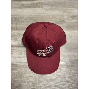 Macon Bacon Embroidered Logo Men Burgundy Adjustable Strapback Cap‎ Hat